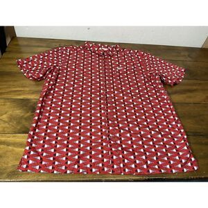 Columbia PFG Super Slack Tide Camp Polo Red Spark Bobber Print Size Large